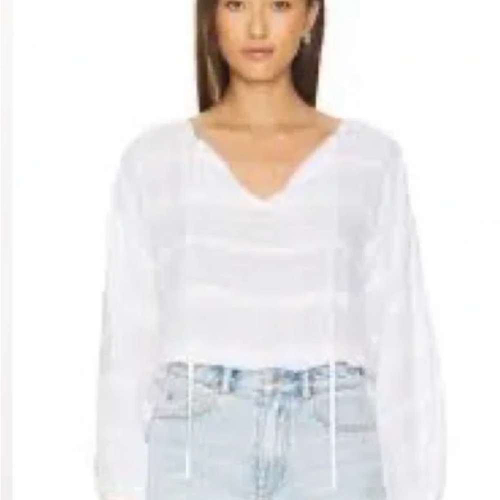 Bella Dahl White V-Neck Blouse